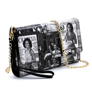 Magazine Cover Collage Clutch Wallet Cell Phone Purse