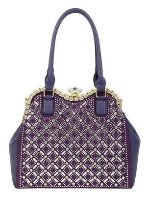 Jewel-top  Rhinestone Embellished Bag