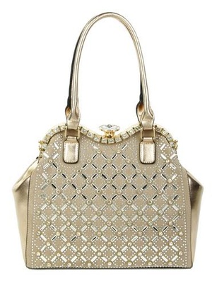 Jewel-top  Rhinestone Embellished Bag